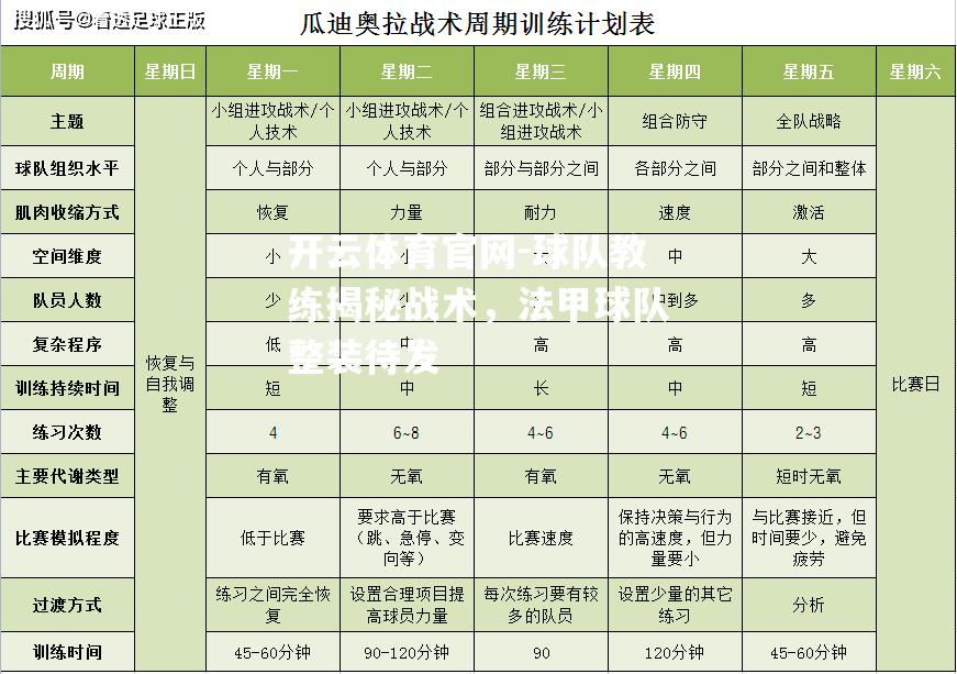 球队教练揭秘战术，法甲球队整装待发